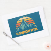 Cannon Mountain New Hampshire Retro Turquoise Rechthoekige Sticker (Envelop)
