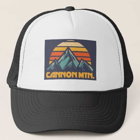 Cannon Mountain New Hampshire Retro Turquoise Trucker Pet (Voorkant)