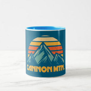 Cannon Mountain New Hampshire Retro Turquoise Tweekleurige Koffiemok