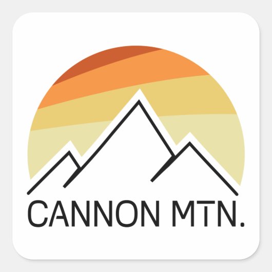 Cannon Mountain New Hampshire Retro Vierkante Sticker (Voorkant)