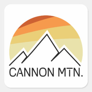 Cannon Mountain New Hampshire Retro Vierkante Sticker