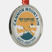 Cannon Mountain New Hampshire Skiing Metalen Ornament (Rechts)