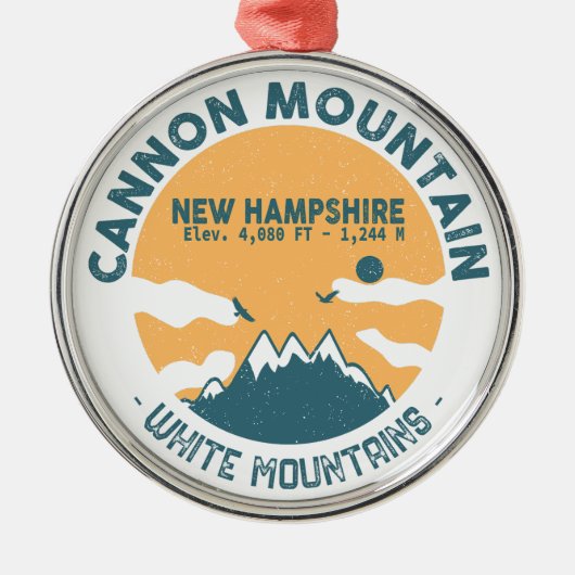 Cannon Mountain New Hampshire Skiing Metalen Ornament (Voorkant)
