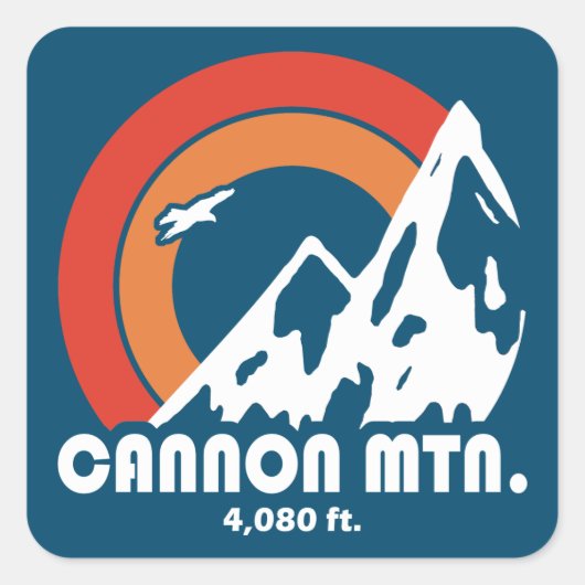 Cannon Mountain New Hampshire Sun Eagle Vierkante Sticker (Voorkant)