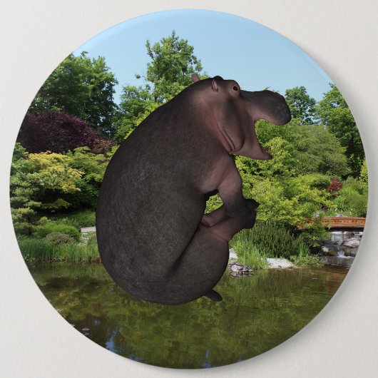 Cannonball Hippo Ronde Button 6,0 Cm (Voorkant)