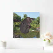 Cannonball Hippo Vierkante Klok (Huis)