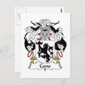 Cano Family Crest Briefkaart (Voorkant / Achterkant)