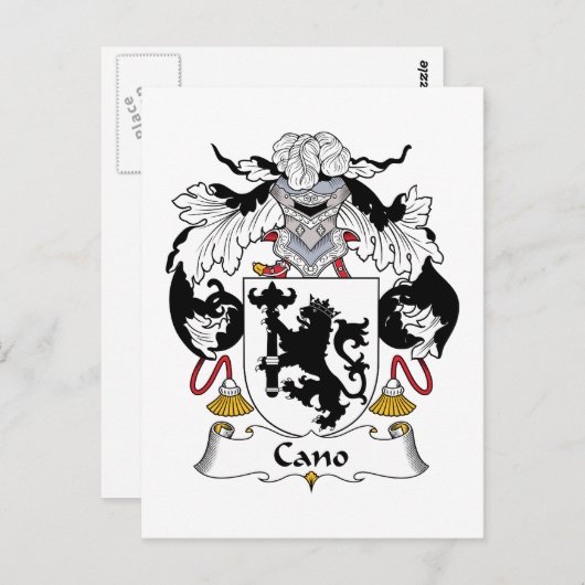 Cano Family Crest Briefkaart (Voorkant / Achterkant)