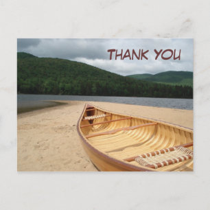 Canoe aan de rand van het water Dank u Briefkaart
