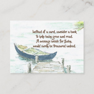 Canoe Adventure Book for Baby shower Insert Visitekaartje