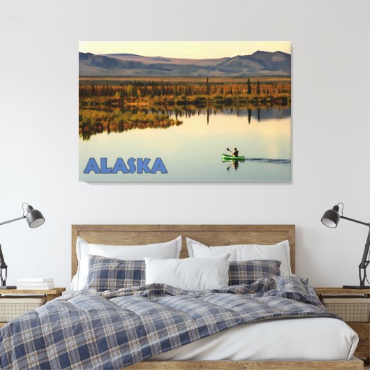 Canoe Alaska Canvas Afdruk (Insitu (Slaapkamer))