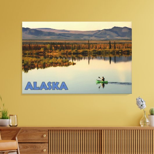 Canoe Alaska Canvas Afdruk (Insitu (Woonkamer))
