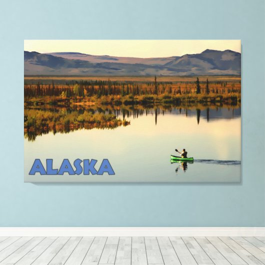 Canoe Alaska Canvas Afdruk (Insitu (Houten vloer))