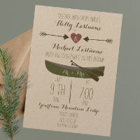 Canoe + Arrows Rustic Wedding Invitation