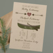 Canoe + Arrows Rustic Wedding Invitation Kaart