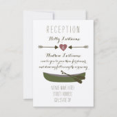Canoe + Arrows Rustic Wedding Reception Kaart (Voorkant)