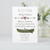 Canoe + Arrows Rustic Wedding Reception Kaart (Staand voorkant)