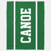 CANOE Atletiek Witte Tekst Strepen Op Donkergroen Fleece Deken (Voorkant)