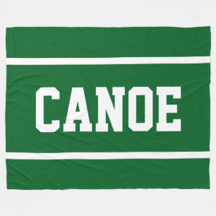 CANOE Atletiek Witte Tekst Strepen Op Donkergroen Fleece Deken