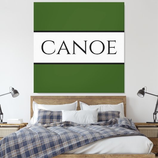 CANOE Breed Bos Groen Witte Zomer Strepen Canvas Afdruk (Insitu (Slaapkamer))