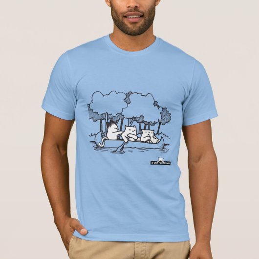 Canoe Cat by If Cats Had Thumbs T-shirt (Voorkant)