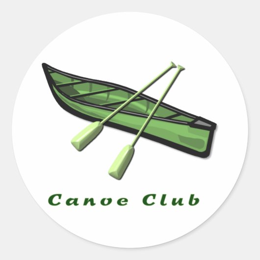 Canoe Club Design Ronde Sticker (Voorkant)