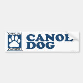 Canoe Dog Blue Bumpersticker (Voorkant)