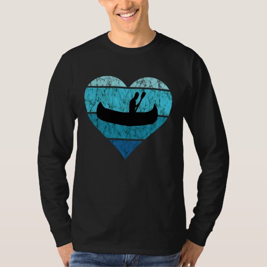 Canoe Driver Heart Kayak Driving Canoe Retro Vinta T-shirt (Voorkant)
