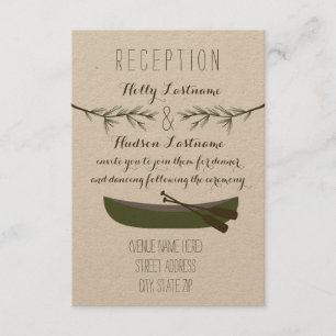 Canoe + Evergreen Branches Wedding Reception Kaart