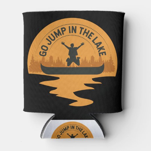 Canoe gaat over de brug in het kanoingmeer blikjeskoeler (Voorkant)