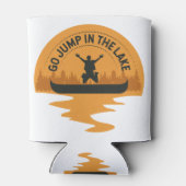 Canoe gaat over de brug in het kanoingmeer blikjeskoeler (Achterkant)