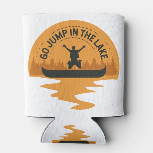 Canoe gaat over de brug in het kanoingmeer blikjeskoeler (Achterkant)