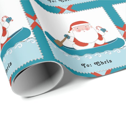 Canoe Kampeer Kerstcadeau Cadeaupapier (Rol Hoek)