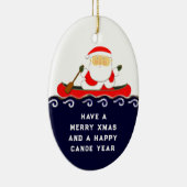 Canoe Kamperen Kerst Collectie Keramisch Ornament (Rechts)