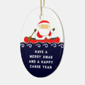 Canoe Kamperen Kerst Collectie Keramisch Ornament (Links)