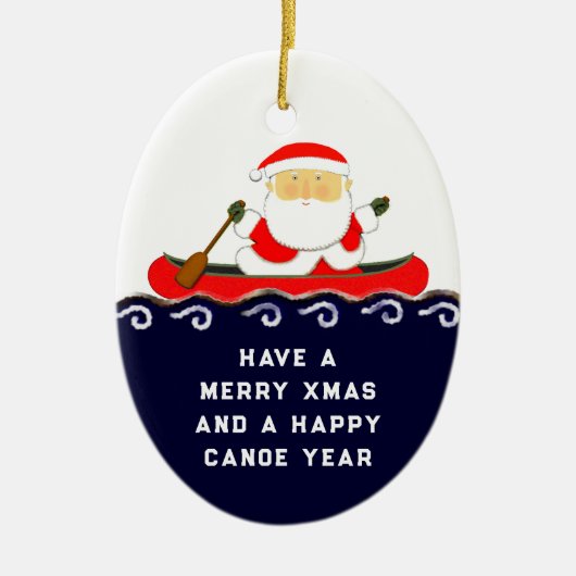 Canoe Kamperen Kerst Collectie Keramisch Ornament (Voorkant)