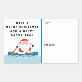 Canoe Kayak Camping kerstcadeaus Rechthoekige Sticker