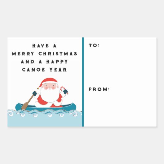 Canoe Kayak Camping kerstcadeaus Rechthoekige Sticker (Voorkant)