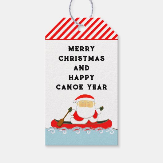Canoe Kayak Camping Kerstmis Cadeaulabel (Voorkant)