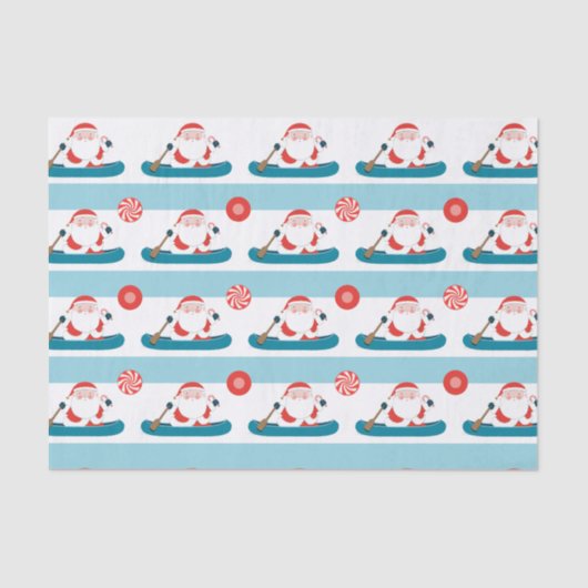 Canoe Kayak Camping Kerstmis Tissuepapier (Voorkant)