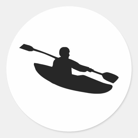 Canoe - Kayak Ronde Sticker (Voorkant)