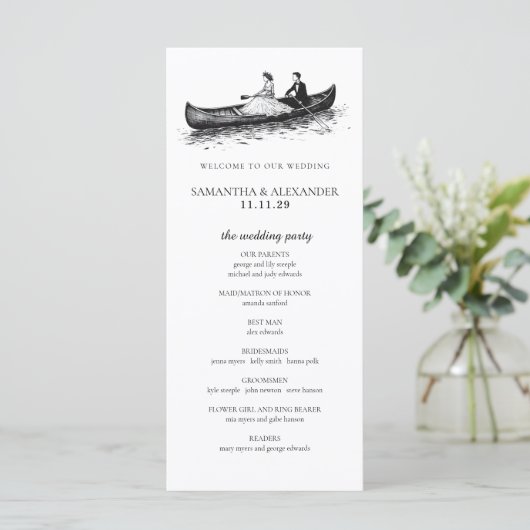 Canoe Koppel Ceremonie Programma (Staand voorkant)