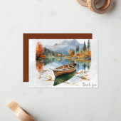 Canoe Mountain Lake Sympathie Dank u Notitiekaartje (Voorkant / Achterkant in situ)