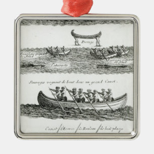 Canoe of the Iroquois Metalen Ornament