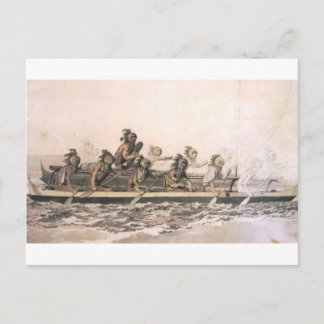 Canoe of the Sandwich Islands. Hawaii. c. 1778 Briefkaart