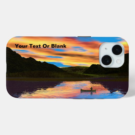 Canoe on Sunset Lake Hoesje-Mate iPhone Case (Achterkant (horizontaal))