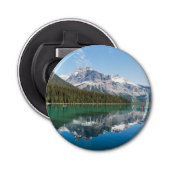 Canoe op het beroemde Emerald Lake - Yoho NP, Cana Button Flesopener (Voorkant)