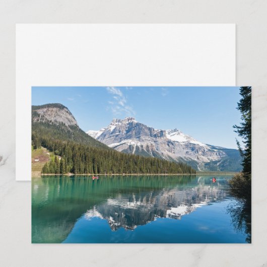 Canoe op het beroemde Emerald Lake - Yoho NP, Cana Kaart (Voorkant / Achterkant)