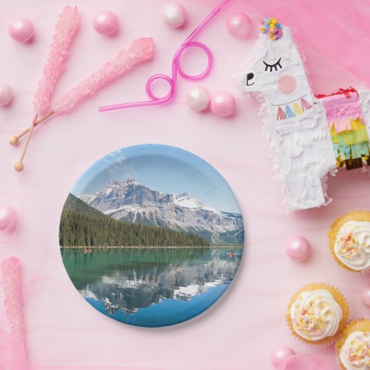 Canoe op het beroemde Emerald Lake - Yoho NP, Cana Papieren Bordje (Feest)