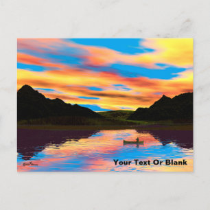 Canoe op het Sunset Lake Briefkaart